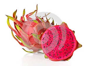 Dragon Fruit isolated against white background.