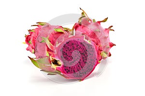 Dragon Fruit isolated on white background. (Pitaya Fruit)