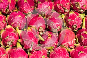 Dragon fruit on market stand