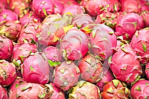 Dragon fruit on market stand on Java