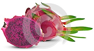 Dragon fruit or Pitaya fruit isolated on white background