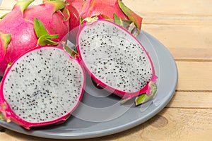 Dragon fruit on plate