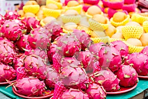 Dragon fruit at traditional market in Taiwan