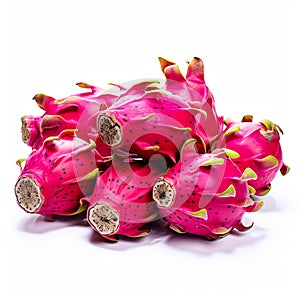 dragon fruit on white background generative AI