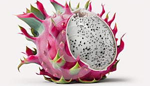 Dragon fruit on white background. Generative AI
