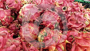 Dragon fruits in supermarket