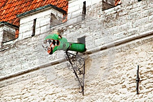 Dragon gargoyles on Town Hall of the Old city of Tallinn, Estonia