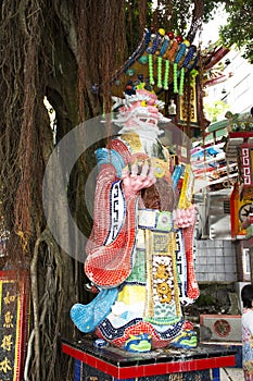 Dragon god of the sea statues in Tin Hau Temple or Kwun Yam Shrine at Repulse Bay in Hong Kong