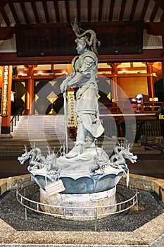 Dragon god statue. Omizuya chozuya Temizuya water basin in english or the Purification Fountain at Senso-ji temple, Asakusa