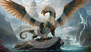 Dragon Guarding Mystic Isles