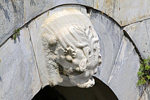 Dragon head carving on the bridge in the Eastern Tombs of the Qing Dynasty, China