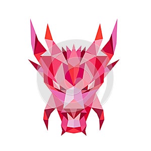 Dragon Head Front Low Polygon Style