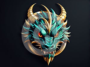 Dragon head logo vector illustration