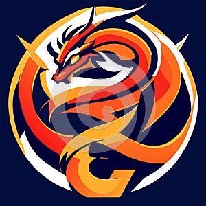 Dragon head logo vector illustration. Perfect for sport team or esport logo. AI generated