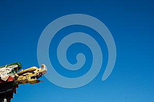 Dragon head at monastery in mongolia