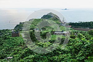 Dragon head in shadow at Yongmeori Coast, Sanbang-ro, Jeju Island, South Korea