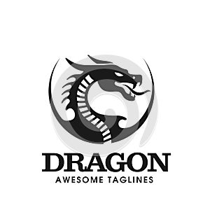 Dragon head silhouette logo