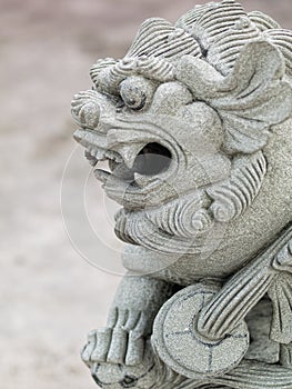 Dragon head stone statue
