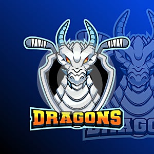 Dragon Hockey Animal Team Badge