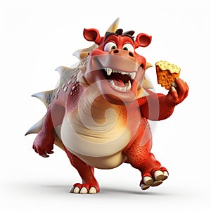 Dragon With Ice Cream: A Disney Scene With Vray Tracing