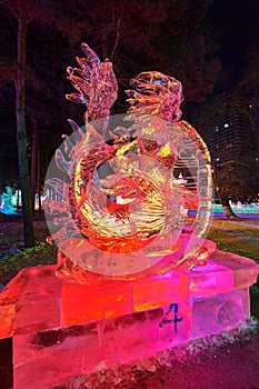 The dragon ice-lantern festival