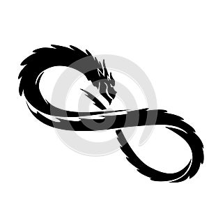 Dragon Infinity Symbol Logo vector illustration
