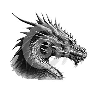 Dragon isolated on white, vector illustration generated by AI