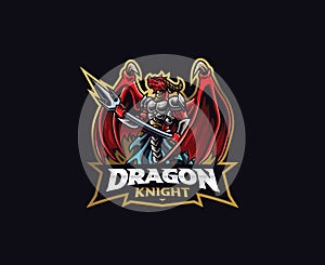 Dragon knight mascot logo design