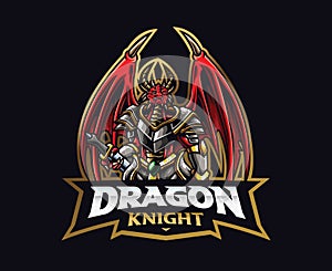 Dragon knight mascot logo design