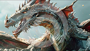 Dragon Lair Vicious Beast Guarding Domain Ancient Reptile Flame Breathing Demi God