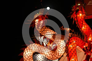 Dragon lantern and the full moon