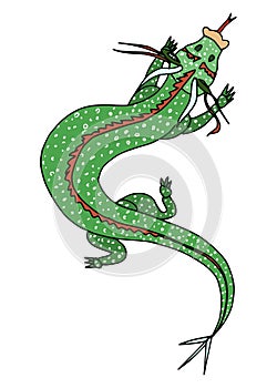 dragon lizard wriggling crawling doodle drawing