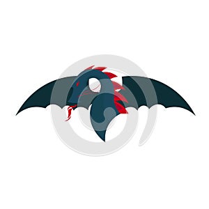 Dragon logo. Chinese dragon. Vector flat illustration.