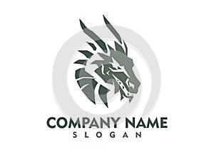 dragon logo on white background