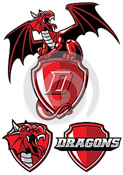 Dragon mascot set