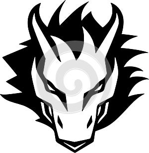 Dragon - minimalist and flat logo - vector illustration