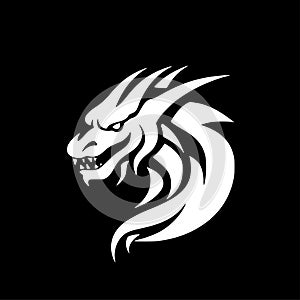 Dragon - minimalist and simple silhouette - vector illustration