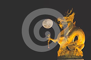 Dragon and moon