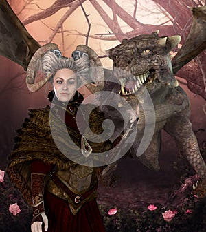 Dragon Mother Protector Queen with Fantasy Hairstyle