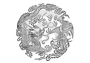 Dragon and phoenix