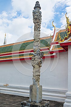 Dragon pole in Wat arun Bangkok,Thailand