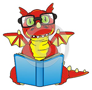 Dragon read a book