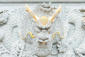 Dragon Relief at Dongyue Temple. a famous historic site in Anxi, Fujian, China.