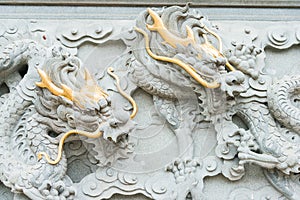 Dragon Relief at Dongyue Temple. a famous historic site in Anxi, Fujian, China.