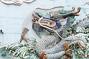 Dragon Relief at Foshan Ancestral Temple(Zumiao Temple). a famous historic site in Foshan, Guangdong, China.