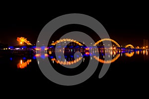 Dragon River Bridge at night