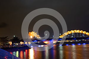 Dragon River Bridge ( Rong Bridge) in Da Nang, Vietnam