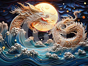 Dragon\'s Dance Illustration for the Year of the Dragon - Zodiac Sign