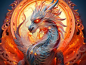 Dragon\'s Dance Illustration for the Year of the Dragon - Zodiac Sign