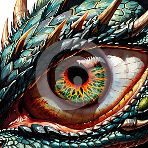 Dragon's Gaze: Mystical Eye Unveiled in Captivating Imagery